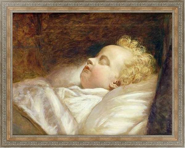 Постер Young Frederick Asleep at Last c.1855 с типом исполнения На холсте в раме в багетной раме 484.M48.310