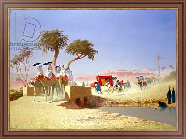 Постер The Empress Eugenie visiting the Pyramids с типом исполнения На холсте в раме в багетной раме 35-M719P-83