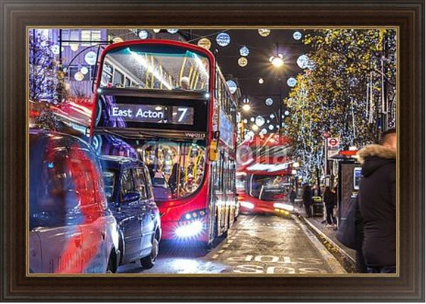 Постер Англия, Лондон. Рождество в Лондоне с типом исполнения На холсте в раме в багетной раме 1.023.151