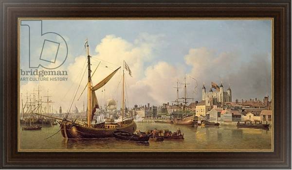 Постер The Thames and the Tower of London supposedly on the King's Birthday, 1771 с типом исполнения На холсте в раме в багетной раме 1.023.151