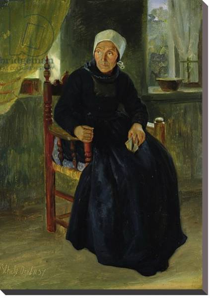 Постер A Woman from Blankenese, 1837 с типом исполнения На холсте без рамы