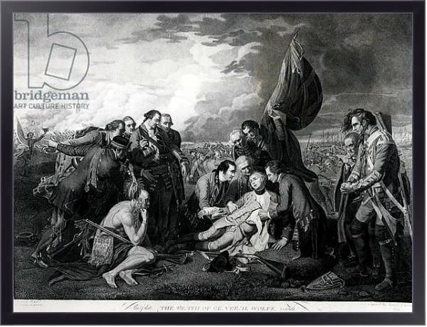Постер The Death of General Wolfe 1759, engraved by Augustin Legrand с типом исполнения На холсте в раме в багетной раме 221-01