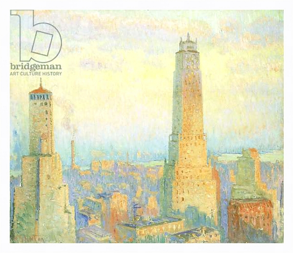 Постер Ritz Tower, New York, 1928 с типом исполнения На холсте в раме в багетной раме 221-03