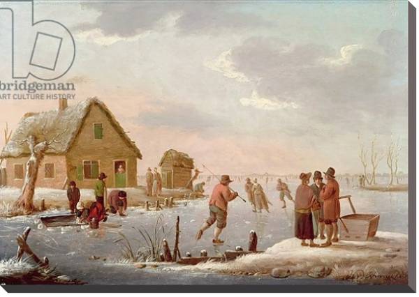 Постер Figures Skating in a Winter Landscape с типом исполнения На холсте без рамы