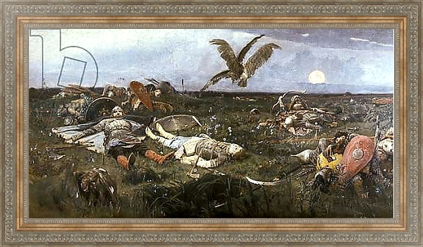 Постер After the Battle between Prince Igor Svyatoslavich of Kiev and the Polovtsy, 1880 с типом исполнения На холсте в раме в багетной раме 484.M48.310