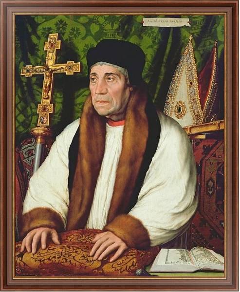 Постер Portrait of William Warham Archbishop of Canterbury, 1527 с типом исполнения На холсте в раме в багетной раме 35-M719P-83