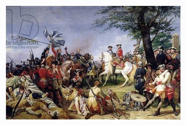 Постер The Battle of Fontenoy, 11th May 1745, 1828 с типом исполнения На холсте в раме в багетной раме 221-03