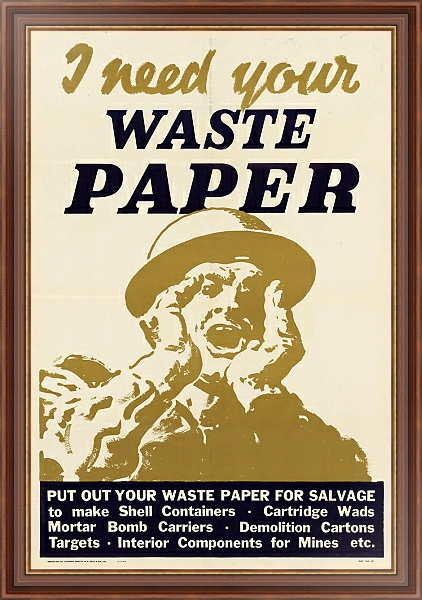 Постер I Need Your Waste Paper с типом исполнения На холсте в раме в багетной раме 35-M719P-83