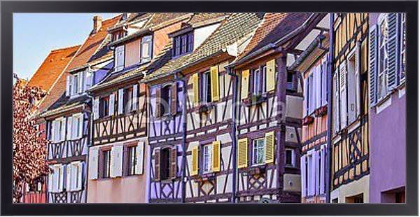Постер Франция, Эльзас. Типичные дома Эльзаса с типом исполнения На холсте в раме в багетной раме 221-01