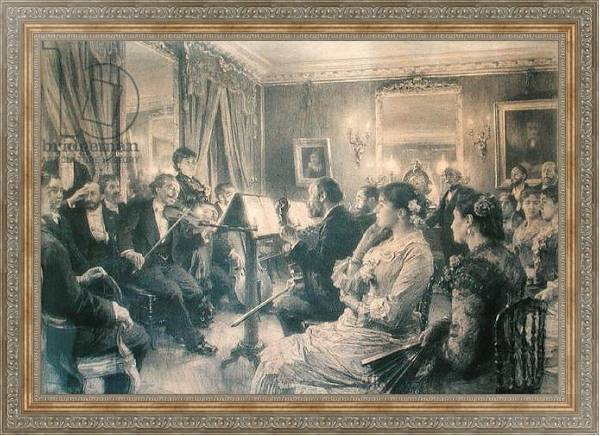 Постер The Quartet or The Musical Evening at the House of Amaury Duval, 1881 с типом исполнения На холсте в раме в багетной раме 484.M48.310