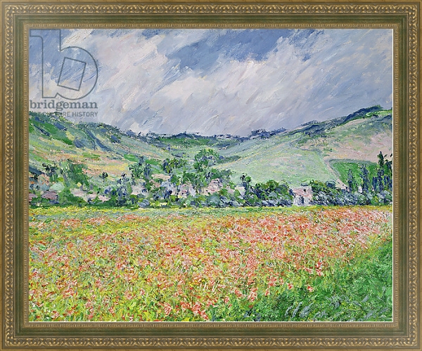 Постер The Poppy Field near Giverny, 1885 с типом исполнения На холсте в раме в багетной раме 484.M48.640