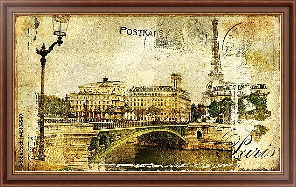 Постер Воспоминания о Париже с типом исполнения На холсте в раме в багетной раме 35-M719P-83