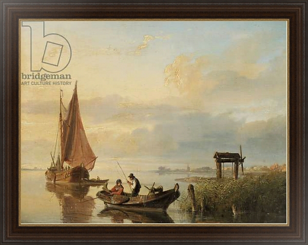 Постер Fishing vessels at sunset с типом исполнения На холсте в раме в багетной раме 1.023.151