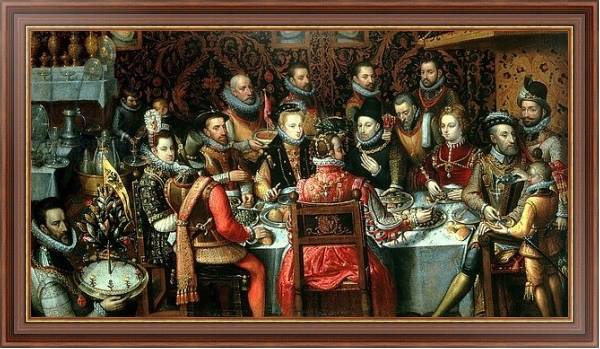 Постер The Banquet of the Monarchs, c.1579 с типом исполнения На холсте в раме в багетной раме 35-M719P-83