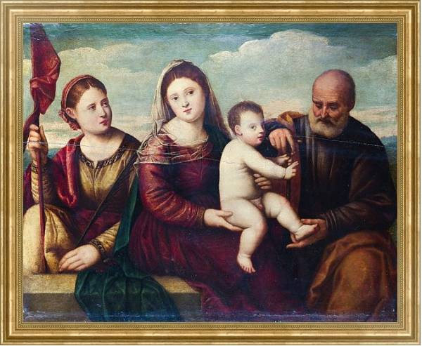 Постер Мадонна и младенец со Святыми с типом исполнения На холсте в раме в багетной раме NA033.1.051