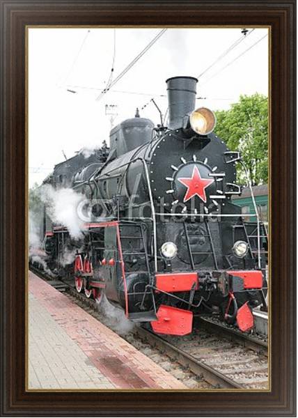 Постер Паровой локомотив с типом исполнения На холсте в раме в багетной раме 1.023.151