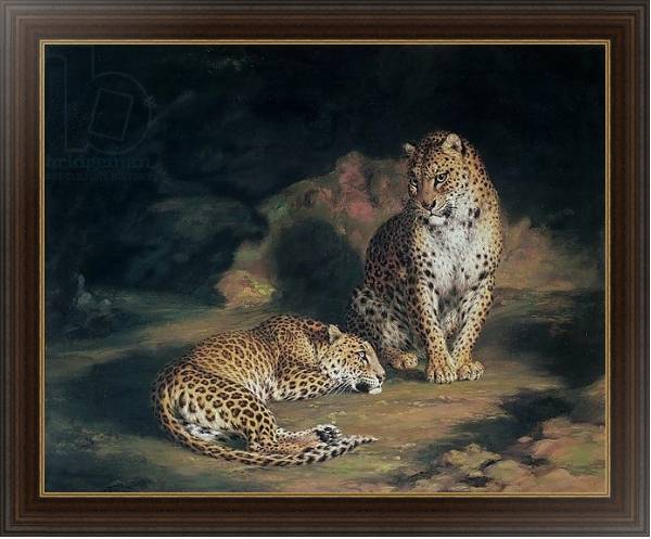 Постер A Pair of Leopards, 1845 с типом исполнения На холсте в раме в багетной раме 1.023.151