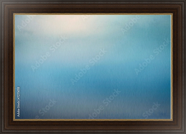 Постер Абстрактный природный синий фон, акварель с типом исполнения На холсте в раме в багетной раме 595.M52.330