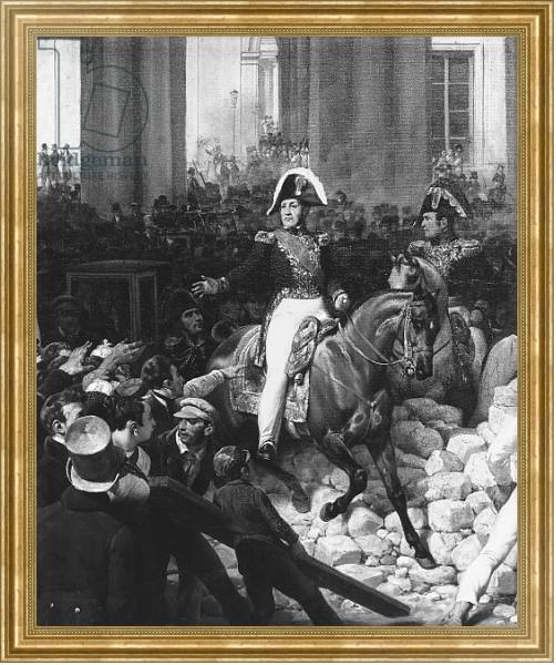 Постер The Duke of Orleans Leaves the Palais-Royal and Goes to the Hotel de Ville on 31st July 1830, 1832 2 с типом исполнения На холсте в раме в багетной раме NA033.1.051