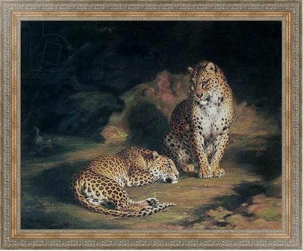 Постер A Pair of Leopards, 1845 с типом исполнения На холсте в раме в багетной раме 484.M48.310