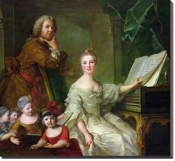 Постер The Artist and his Family, 1730-62 с типом исполнения На холсте без рамы