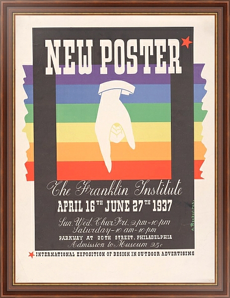 Постер New poster, the Franklin Institute, April 16th June 27th, 1937 с типом исполнения На холсте в раме в багетной раме 35-M719P-83