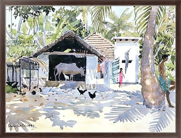 Постер The Backwaters, Kerala, India, 1991 с типом исполнения На холсте в раме в багетной раме 221-02