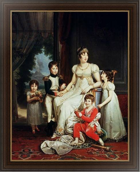 Постер Caroline Bonaparte and her Children с типом исполнения На холсте в раме в багетной раме 1.023.151
