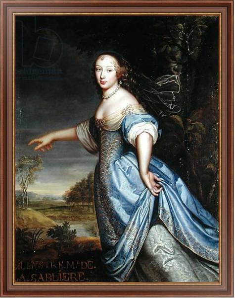 Постер Portrait of Madame de la Sabliere с типом исполнения На холсте в раме в багетной раме 35-M719P-83