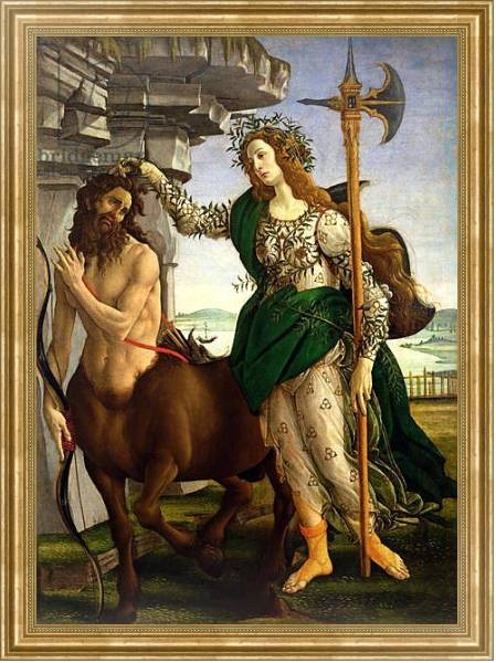 Постер Athene and the Centaur, c.1480 с типом исполнения На холсте в раме в багетной раме NA033.1.051