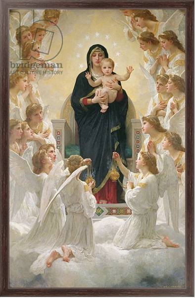 Постер The Virgin with Angels, 1900 с типом исполнения На холсте в раме в багетной раме 221-02