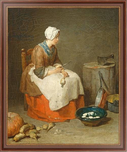 Постер The Kitchen Maid, 1738 с типом исполнения На холсте в раме в багетной раме 35-M719P-83