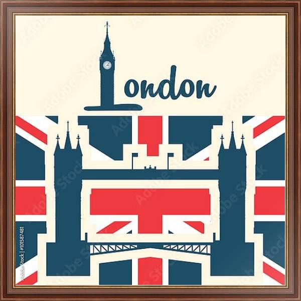 Постер Лондон, символы Англии 6 с типом исполнения На холсте в раме в багетной раме 35-M719P-83