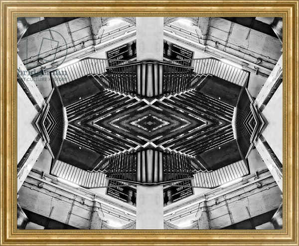 Постер Escher Stairwell, 2015 с типом исполнения На холсте в раме в багетной раме NA033.1.051