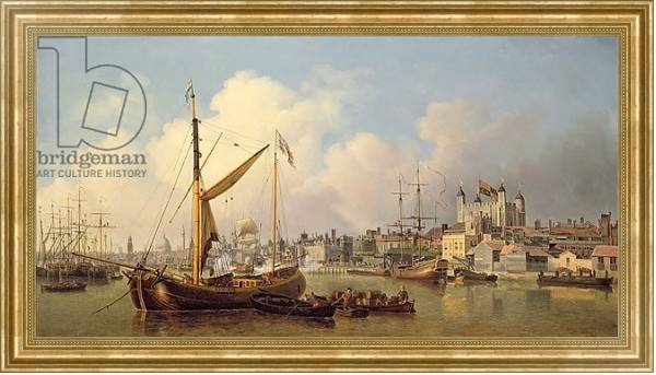 Постер The Thames and the Tower of London supposedly on the King's Birthday, 1771 с типом исполнения На холсте в раме в багетной раме NA033.1.051