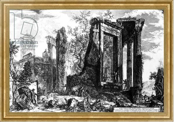 Постер The Temple of Sibyl, Tivoli, from the 'Views of Rome' series, c.1760 с типом исполнения На холсте в раме в багетной раме NA033.1.051