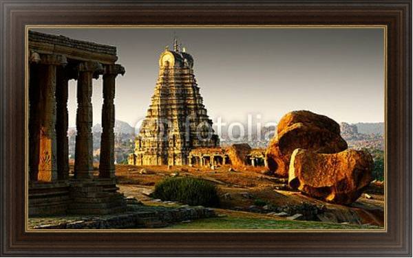 Постер Вид на руины Хампи, Индия 2 с типом исполнения На холсте в раме в багетной раме 1.023.151