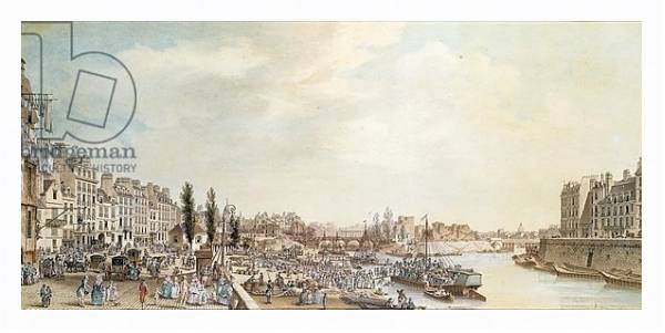 Постер View of the Port Saint-Paul, Paris, 1782 с типом исполнения На холсте в раме в багетной раме 221-03