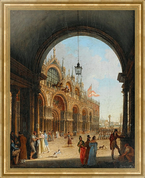 Постер Venice, a View of the Piazzetta di San Marco from the Arco dell’Orologio с типом исполнения На холсте в раме в багетной раме NA033.1.051