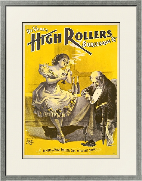Постер Deveres High Rollers Burlesque Co. с типом исполнения Под стеклом в багетной раме 1727.2510