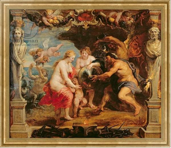 Постер Thetis receiving Achilles' armour from Vulcan; с типом исполнения На холсте в раме в багетной раме NA033.1.051