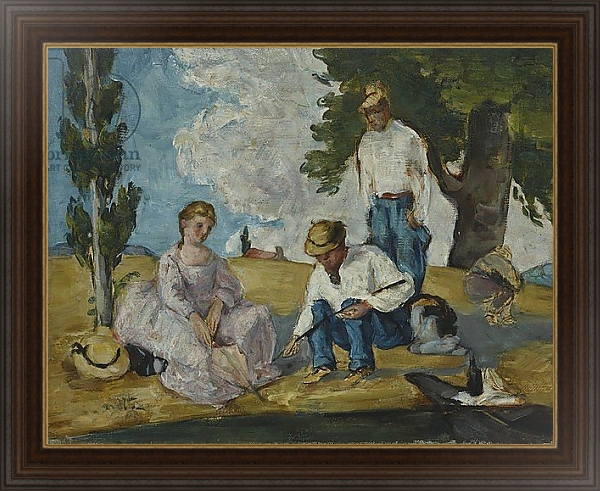 Постер Picnic on a Riverbank, 1873-74 с типом исполнения На холсте в раме в багетной раме 1.023.151
