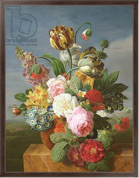 Постер Bouquet of flowers in a vase с типом исполнения На холсте в раме в багетной раме 221-02