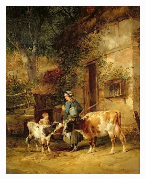 Постер The Milkmaid, 1840 с типом исполнения На холсте в раме в багетной раме 221-03