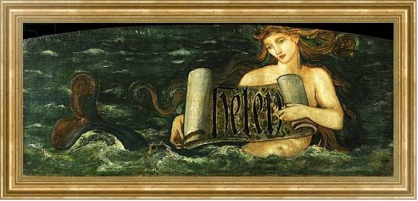 Постер Helen, a Mermaid, c.1880 с типом исполнения На холсте в раме в багетной раме NA033.1.051
