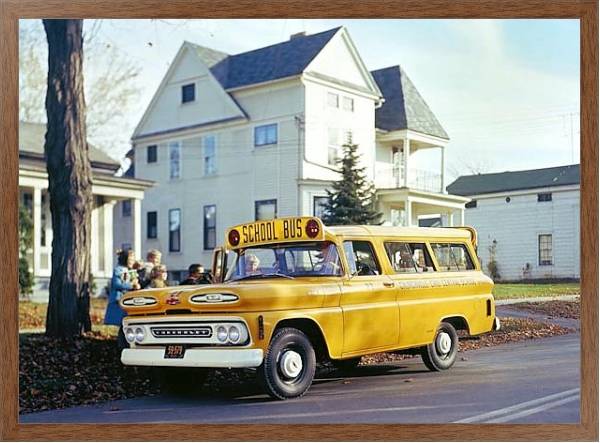 Постер Chevrolet Suburban School Bus '1959 с типом исполнения На холсте в раме в багетной раме 1727.4310
