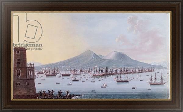 Постер View of the Bay of Naples, 1798 с типом исполнения На холсте в раме в багетной раме 1.023.151