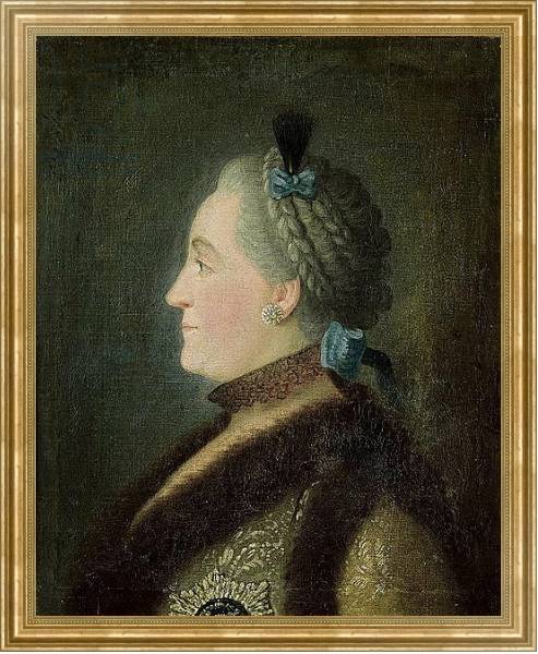 Постер Portrait of Catherine II of Russia, after a painting by Dimitri Gregorievich Levitsky с типом исполнения На холсте в раме в багетной раме NA033.1.051