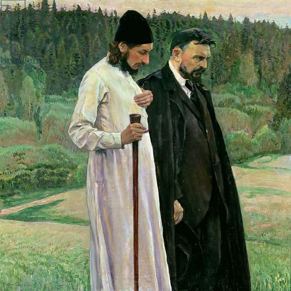 Постер The Philosophers: Portrait of Sergei Nikolaevich Bulgakov and Pavel Aleksandrovich Florensky, 1917 с типом исполнения На холсте без рамы