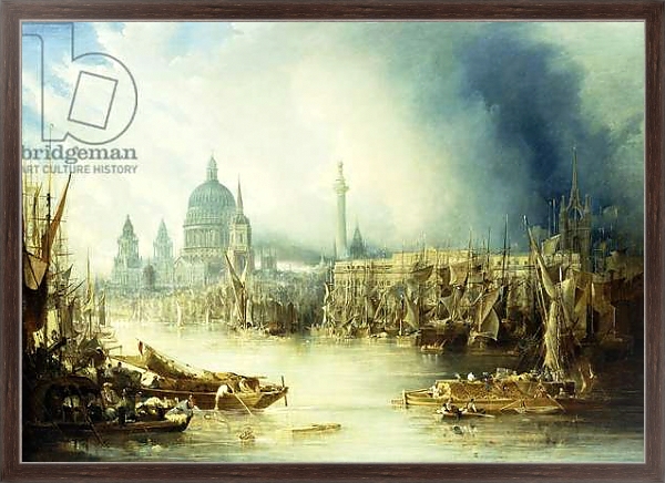 Постер A View of London with St, с типом исполнения На холсте в раме в багетной раме 221-02